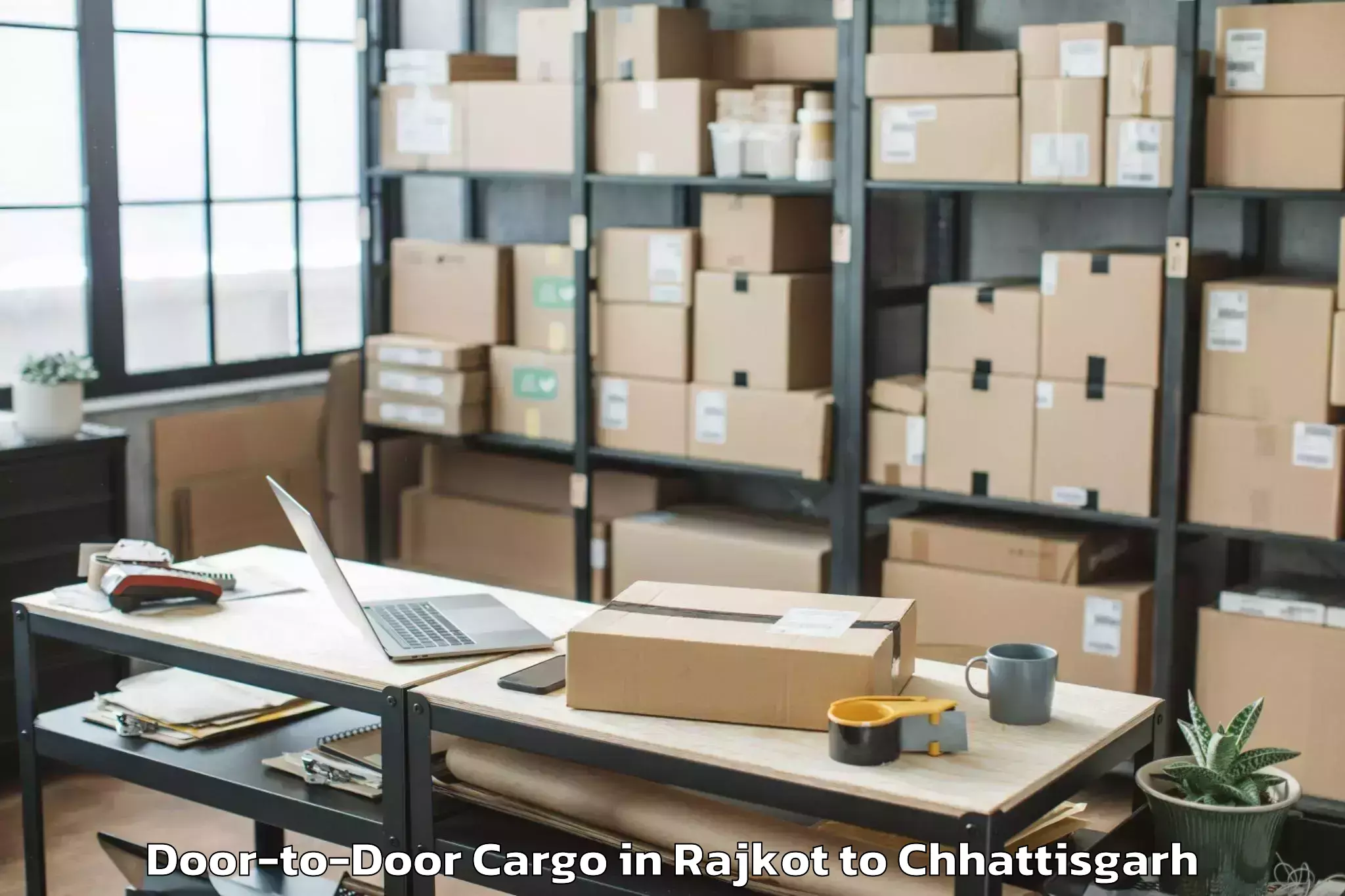 Trusted Rajkot to Abhilashi University Raipur Door To Door Cargo